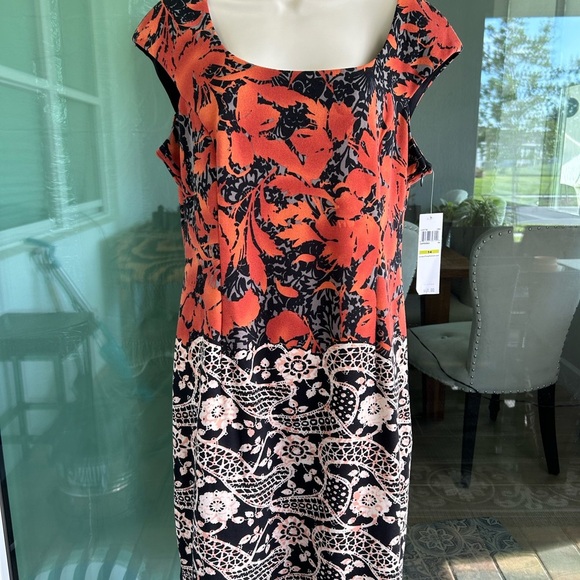 London Times - Multi Colored Midi Dress NWT SZ 14 - Picture 10 of 11